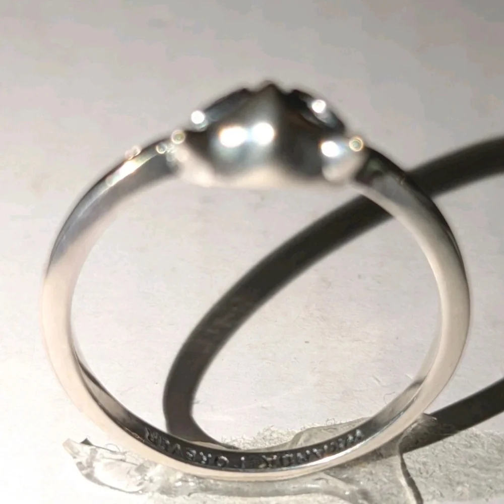Women's Shiny Dainty Black Panther Wakanda Forever 925 Sterling Silver Ring Sz 7